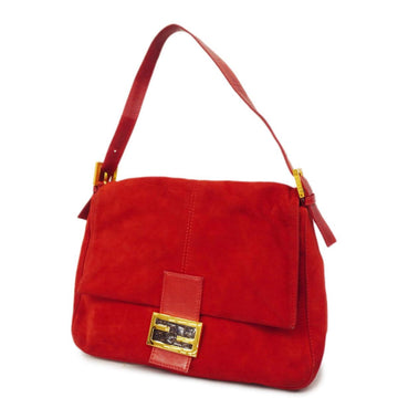 FENDI Handbag Mamma Bucket Suede Red Ladies