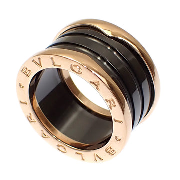 BVLGARI B-ZERO1 Ring for Women, K18PG, Size 8, #49, 9.7g, 750, 18K, Pink Gold, Ceramic