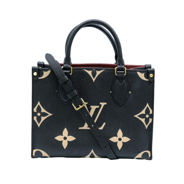 LOUIS VUITTON On the Go PM Monogram Empreinte Leather Bicolor Shoulder Tote Bag IC Chip M45659