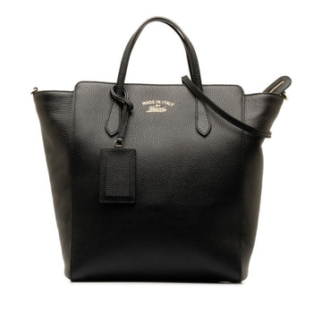 GUCCI Swing Shoulder Bag Tote 354408 Black Leather Women's