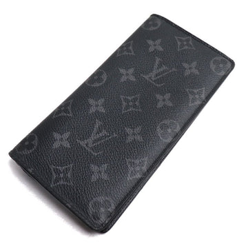 LOUIS VUITTON Portefeuille Brazza Long Wallet Monogram Eclipse Gray M61697 TA3196 Men's