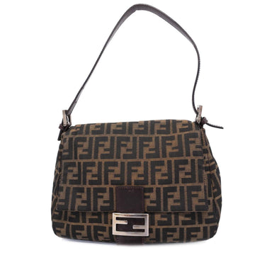 FENDI Shoulder Bag Zucca Nylon Canvas Brown Women's