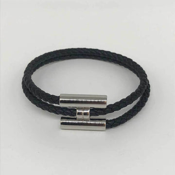 HERMES Bracelet Tourni Tresse Veau Swift Leather Black