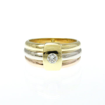 CARTIER Three Color Diamond Ring Pink Gold [18K],White Gold [18K],Yellow Gold [18K] Fashion Diamond Band Ring Gold