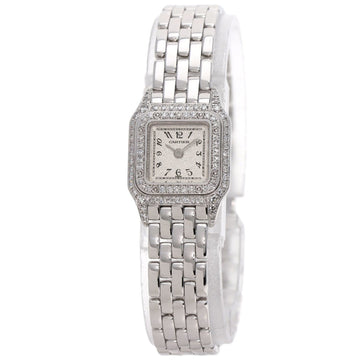 CARTIER WF3210F3 Panthere Bezel Diamond Manufacturer Complete Wristwatch K18 White Gold K18WG Ladies