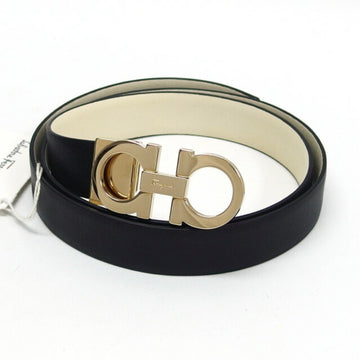 SALVATORE FERRAGAMO Gancini reversible belt black ivory