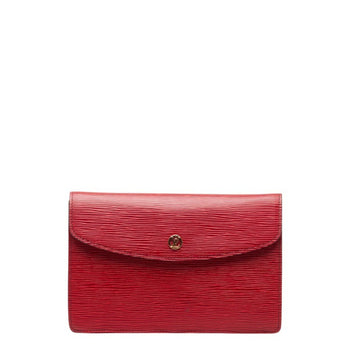 LOUIS VUITTON Epi Montaigne 27 Clutch Bag Second M52657 Castilian Red Leather Women's