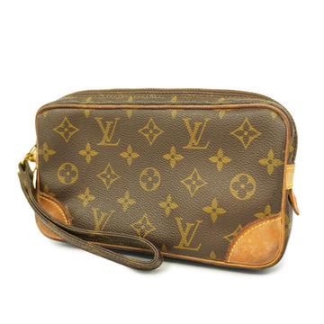 LOUIS VUITTON Clutch Bag Monogram Marly Dragonne PM M51827 Brown Women's