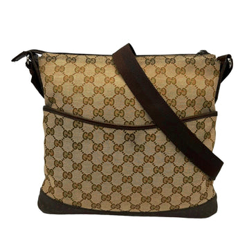 GUCCI Shoulder Bag GG Canvas Beige Brown Men's Women's 145857