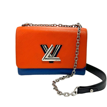 LOUIS VUITTON Shoulder Bag Epi Twist MM Leather Orange x Blue z1303