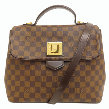 LOUIS VUITTON N41168 Bergamo MM Damier Ebene Handbag Canvas Women's