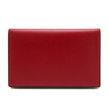 VALEXTRA V8L03 Leather Card Case Dark Red