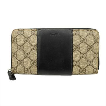 GUCCI long wallet GG Supreme 451249 480199 Brown Black Men's