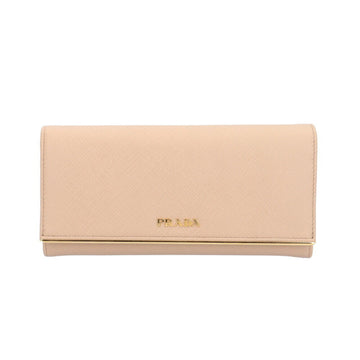 PRADA Saffiano Long Wallet Leather Women's