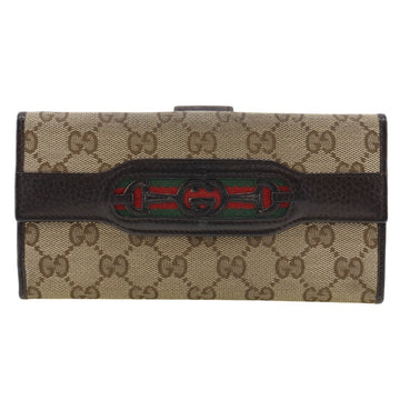 GUCCI W Long Wallet 295351 GG Canvas Snap Button Double Sided Men's Women's I120824071