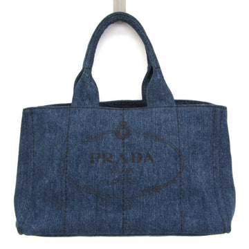 PRADA Canapa B1877B Women's Denim Handbag Blue