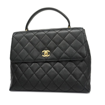 CHANEL handbag Matelasse caviar skin black champagne ladies