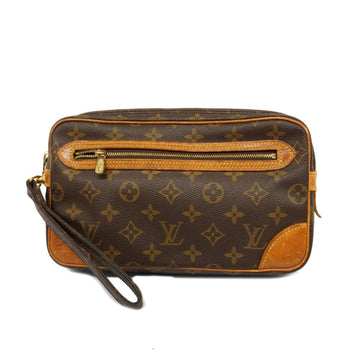 LOUIS VUITTON Clutch Bag Monogram Marie Dragonne M51825 Brown Men's Women's