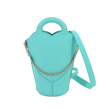 TIFFANY & Co. Return to 2way Hand Crossbody Bag Leather Blue 7201420 Silver Hardware Shouder