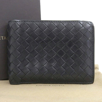BOTTEGA VENETA Intrecciato Coin Bi-fold Wallet 113112V4651 Leather Black