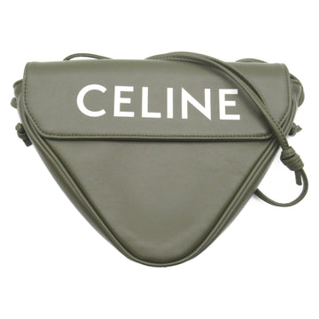 CELINE Shoulder Bag Khaki leather