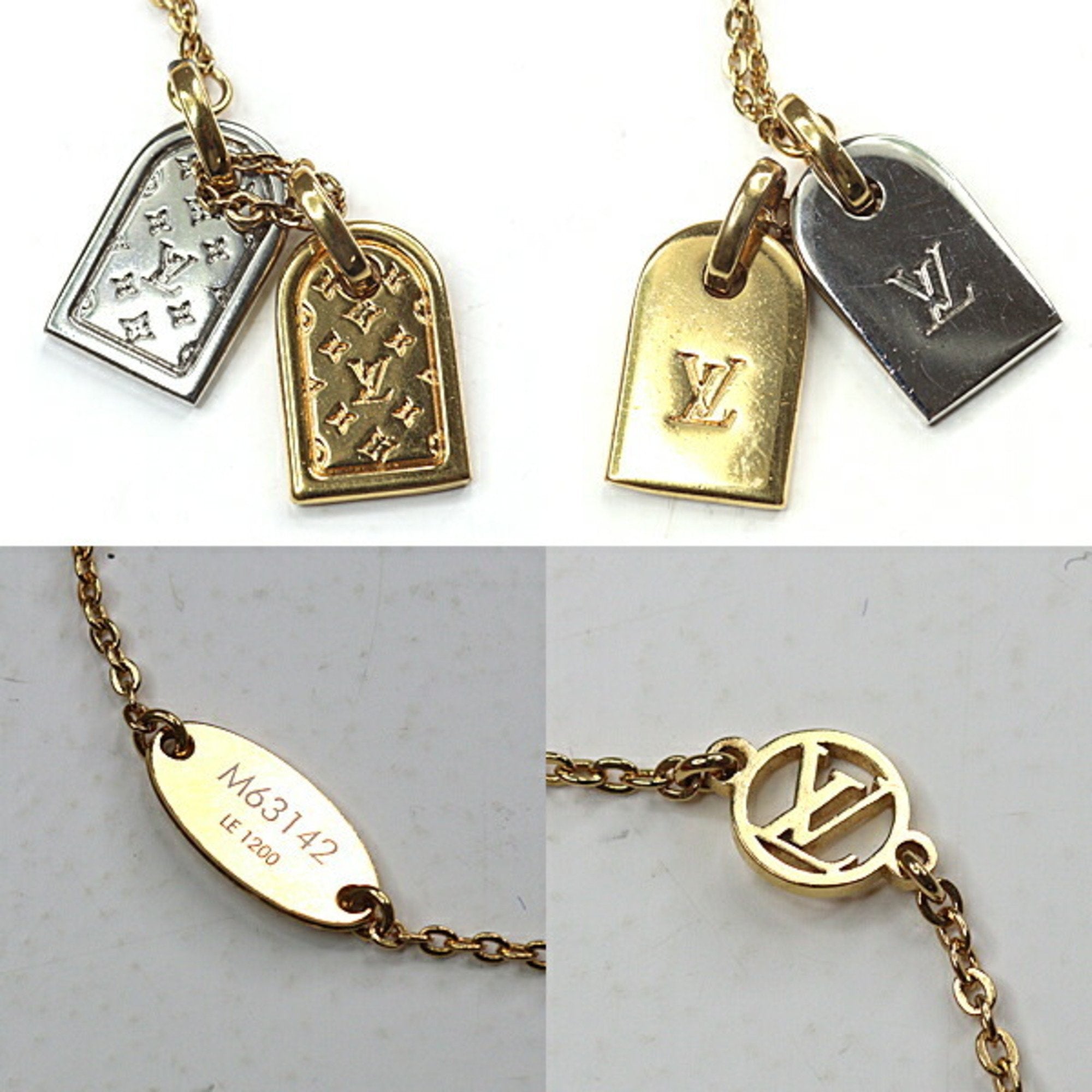 LOUIS VUITTON Bracelet Nanogram LV Circle Monogram M63142 Gold Silver