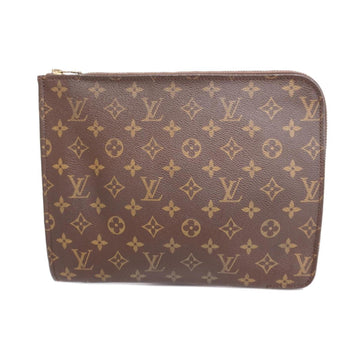 LOUIS VUITTON Clutch Bag Monogram Poche Document M53456 Brown Men's Women's