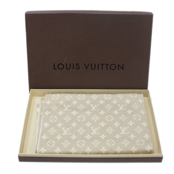 LOUIS VUITTON Scarf 70% cashmere, 30% silk, Monogram, Beige