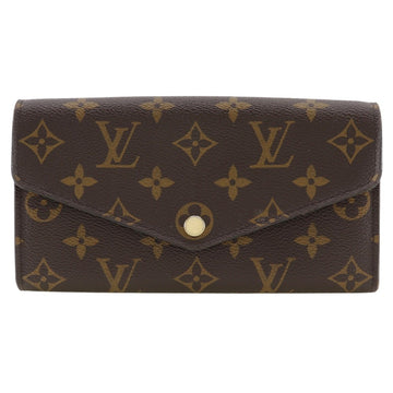 LOUIS VUITTON Portefeuille Sarah Long Wallet M62236 Monogram Canvas Coquelicot Snap Button Portefeiulle Women's