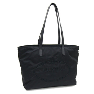 PRADA tote bag 1BG052 black nylon leather ladies