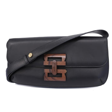 SALVATORE FERRAGAMO Shoulder Bag Leather Black Women's