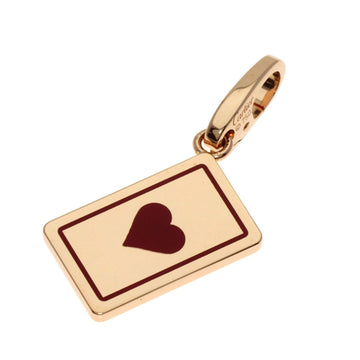 CARTIER Heart Playing Card Charm Pendant Top K18 Pink Gold Women's