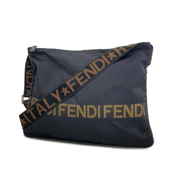 FENDI Shoulder Bag Nylon Canvas Black Women's