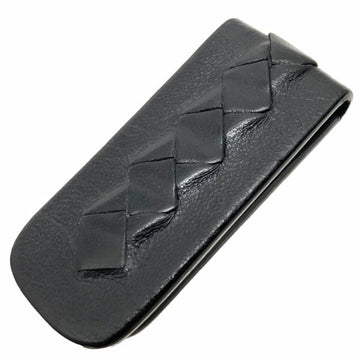 BOTTEGA VENETA Money Clip Intrecciato Nappa Leather Nero Black 169719  Style Bill Wallet Men's NN-12713