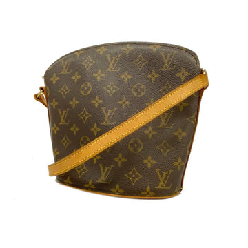 LOUIS VUITTON Shoulder Bag Monogram Drouot M51290 Brown Women's