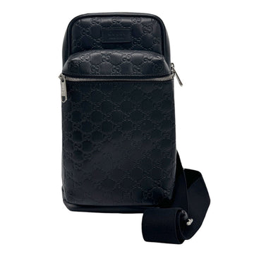 GUCCI Body Bag ssima Leather Black Men's 450970 z1112