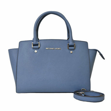 MICHAEL KORS Shoulder Bag Leather Blue Women's 2way