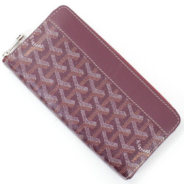 GOYARD Long Wallet Round Zip Around Matignon GM APMZIP Herringbone Men's Canvas Leather Bordeaux  TK2262