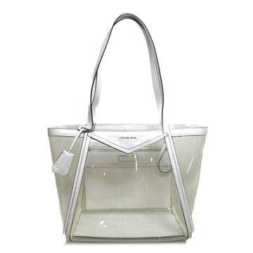 MICHAEL KORS Shoulder Bag White clear PVC coated canvas Plastic 30S9GWHT3P085