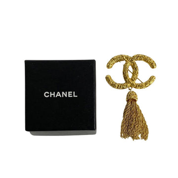 CHANEL 93A here mark chain brooch gold 99198