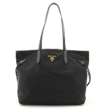 PRADA Tote Bag Shoulder Nylon Leather NERO Black BR4001