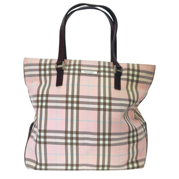 BURBERRY Nova Check Handbag Nylon Canvas x Leather Beige Women's H110924276