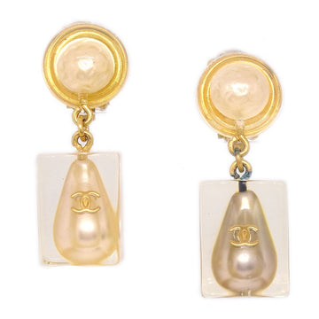 CHANEL Imitation Pearl Shaking Earrings Clip-On 97P 03505