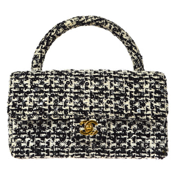 CHANEL * Handbag Black Tweed Sequin 88987