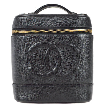 CHANEL 2001-2003 Timeless Vanity Handbag Black Caviar 67837