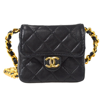 CHANEL 1989-1991 Classic Flap Micro Black Lambskin 89150