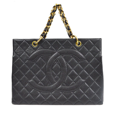 CHANEL 1996-1997 Chain Tote Black Caviar 99345