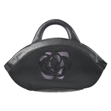CHANEL 2001-2003 Camellia Handbag Black 99475