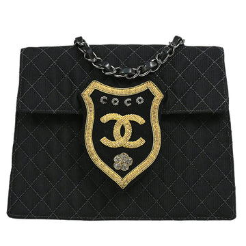 CHANEL Emblem Chain Shoulder Bag Black 88989