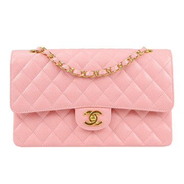 CHANEL 2004-2005 Classic Double Flap Medium Pink Caviar 99467